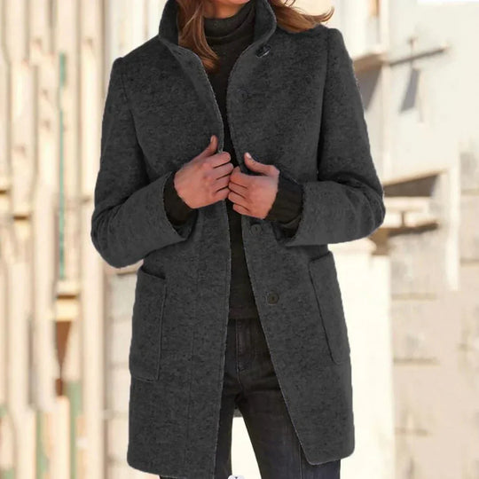 R&B | Elegante Lange Jacke mit Hochgeschlossenem Kragen