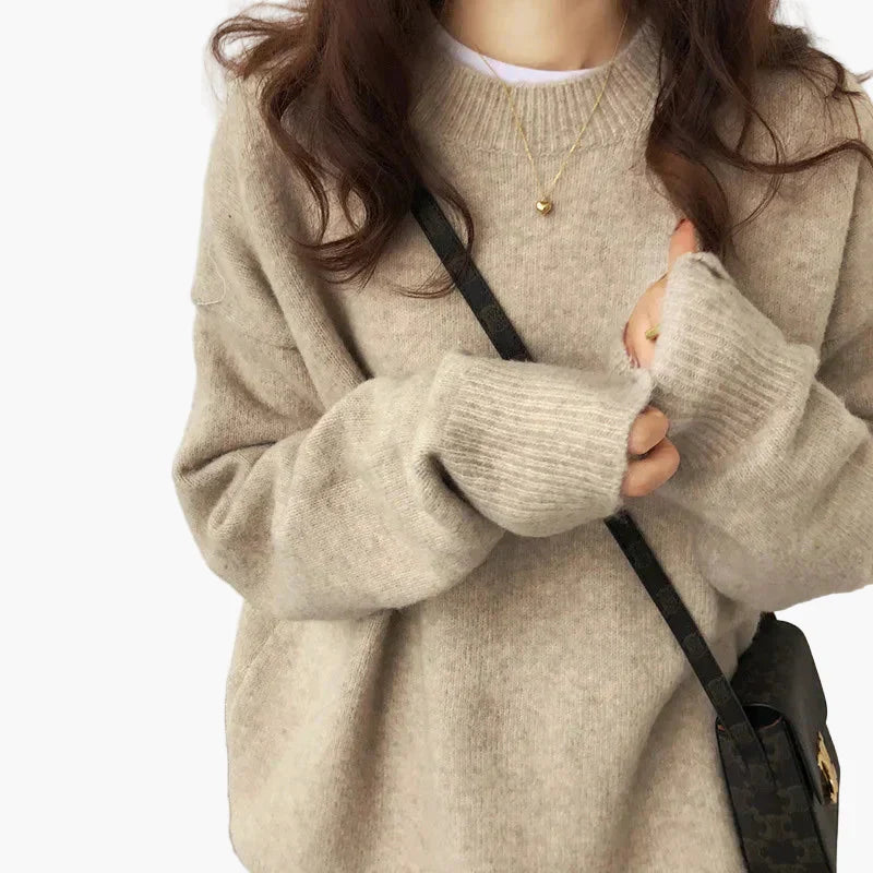 R&B | Oversize Strickpullover Retro-Look Freizeit Herbst Winter