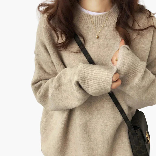 R&B | Oversize Strickpullover Retro-Look Freizeit Herbst Winter
