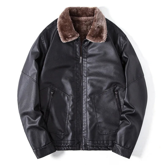 R&B | Lederjacke mit Kragen - Leon