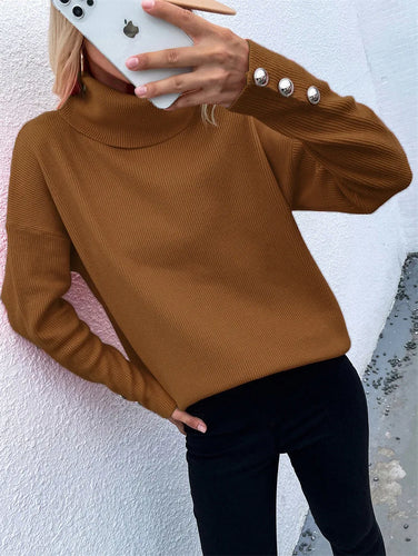 R&B | Lässiger Strickpullover mit Hohem Kragen