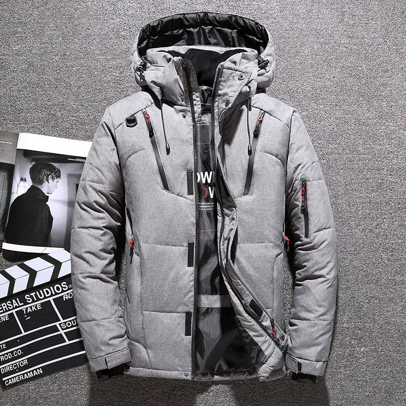 R&B | Herren-Winterjacke - Warme, Schlanke Daunenjacke mit Kapuze