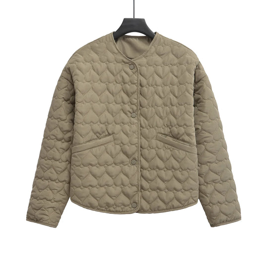 R&B | Steppjacke mit Herzen – Leichter Puffer mit Druckknöpfen