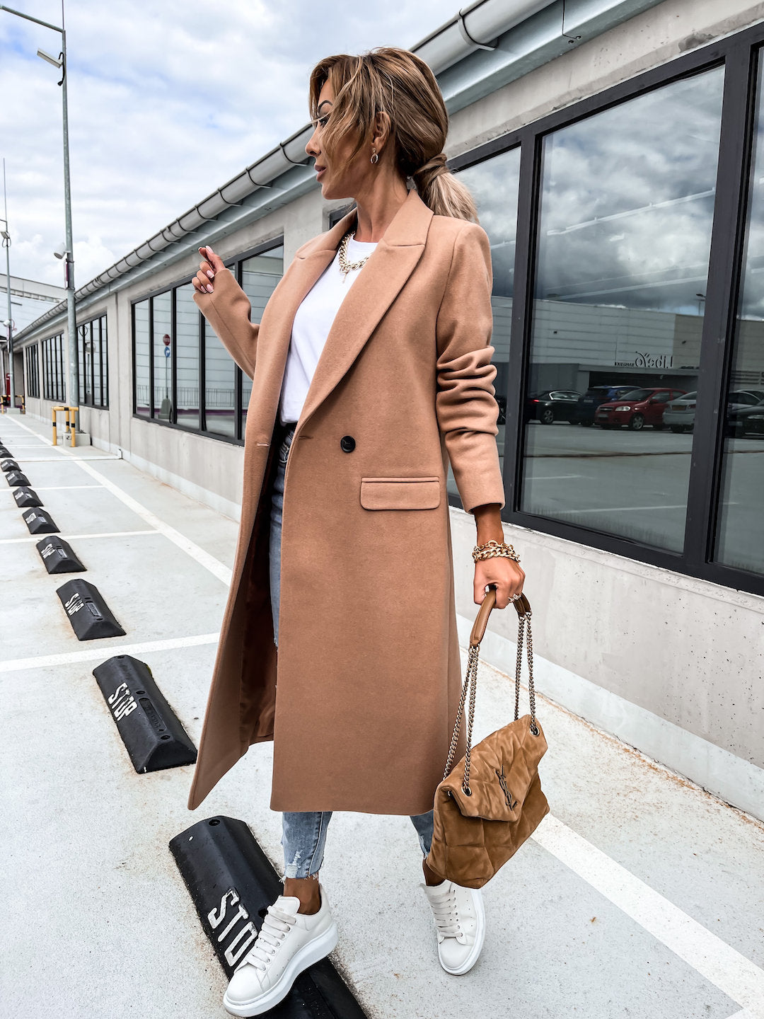 R&B | Elegante Doppelreihige Jacke Wolle und Polyester Klassisch, Warm