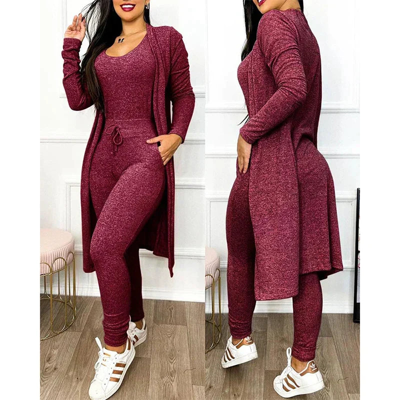 R&B | Damen 3 Teiliges Loungewear Satz mit Jacke