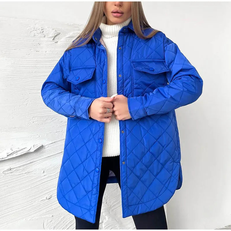 R&B | Klassische gesteppte Jacke mit Druckknöpfen