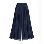 R&B | Damenhose mit weitem Bein und Mesh-Detail