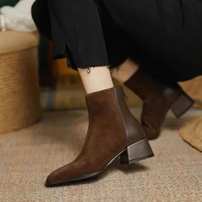 Bequeme Ankle Boots mit rutschfester Reißverschluss und runder Spitze R&B