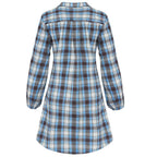 Kariertes Hemdkleid mit Gürtel und Knopfdetails