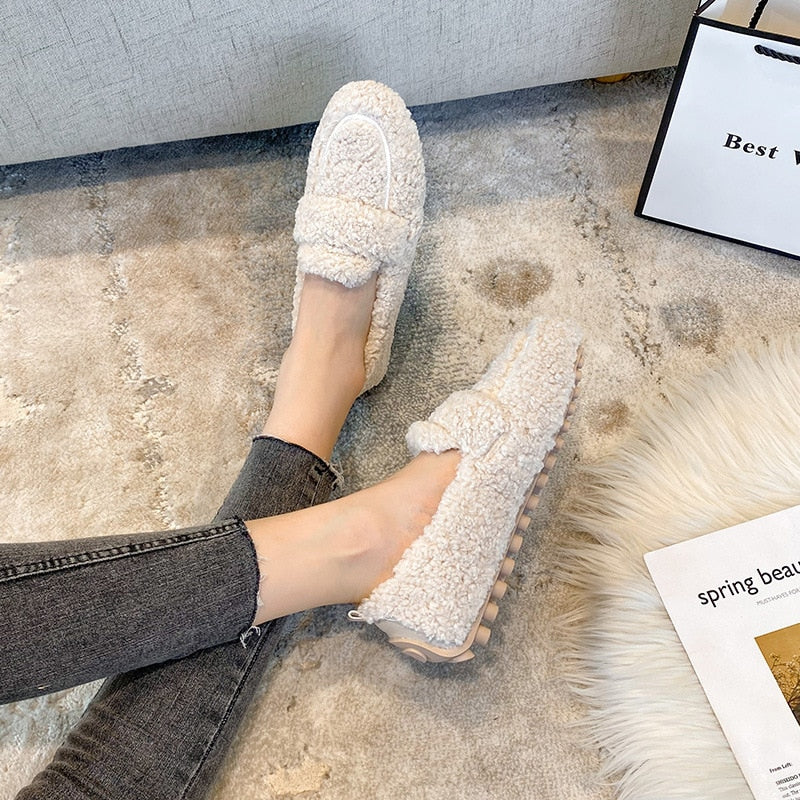 R&B | Winter Weiches Plüsch Schlupf auf Loafer Schuhe