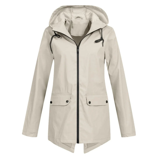 R&B | Lässige Wasserdichte Damenjacke mit Kapuze und Reißverschluss Ideal für Herbst Winter