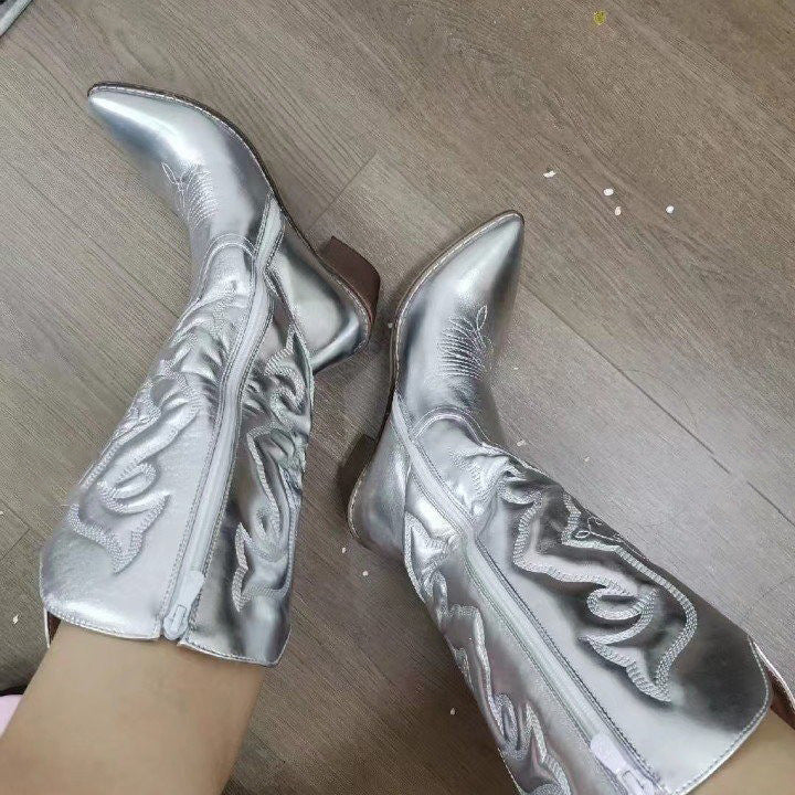 R&B - kniehohe Stiefel im Retro-Design