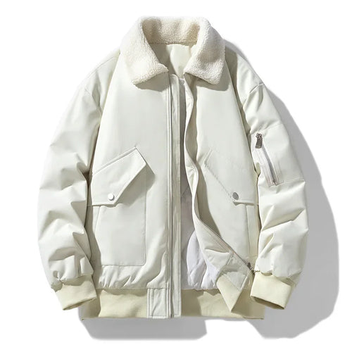 R&B | Winter Bomberjacke mit Modischem Lammfellkragen - Lässiger Stil für Kalte Tage
