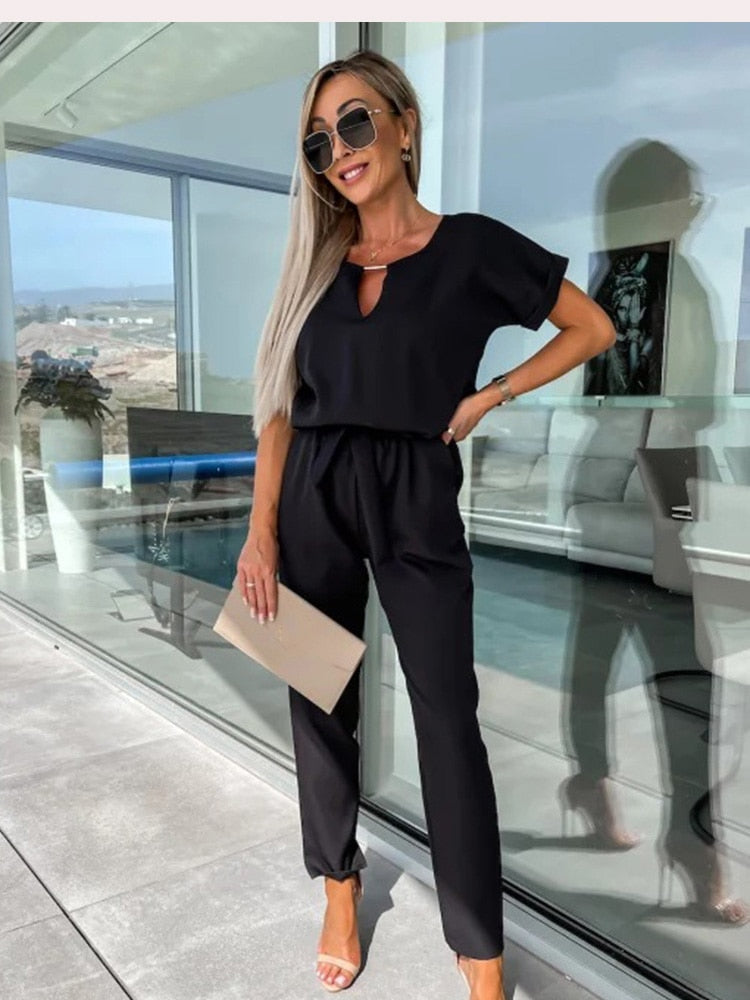R&B | Elegante Festlicher Kurzarm Damen Overall für Sommer