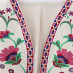 R&B | Vintage Blumenbestickte Weste für Damen