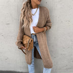 Casual Lang Gestrickte Jacke Für Damen
