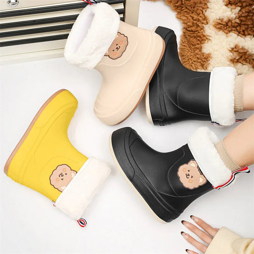 R&B | Gummistiefel Wasserdicht Knöchellang Bären Design Einfaches Anziehen