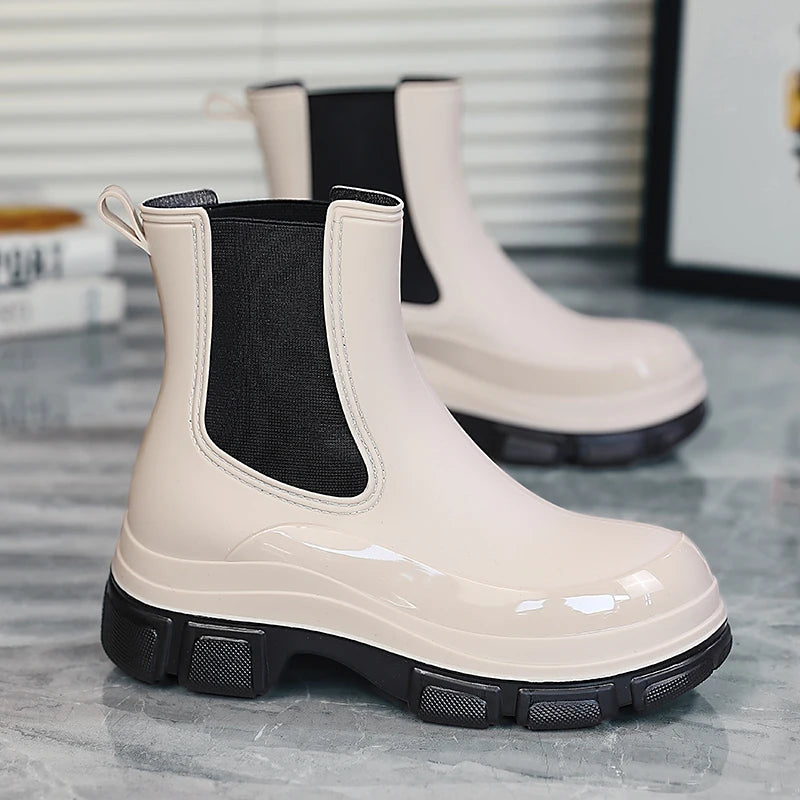 R&B | Kurze Gummistiefel – Wasserdicht – Slip-On – Elastische Einsätze – Grip-Sohle