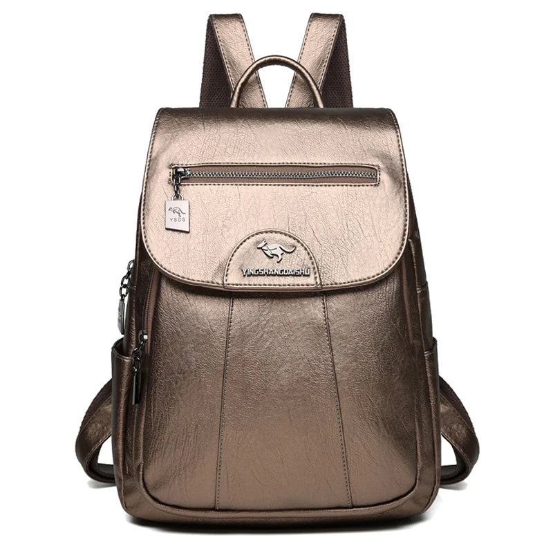 R&B | Großer Leder Rucksack mit Diebstahlschutz für Damen