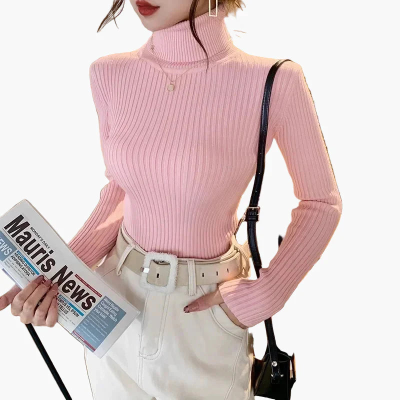 R&B | Rollkragenpullover Gerippt Basic Langarm - Vielseitiger Herbst & Winter Look
