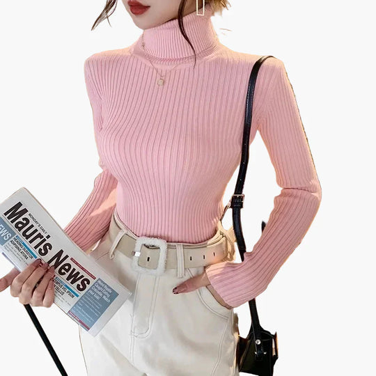 R&B | Rollkragenpullover Gerippt Basic Langarm - Vielseitiger Herbst & Winter Look
