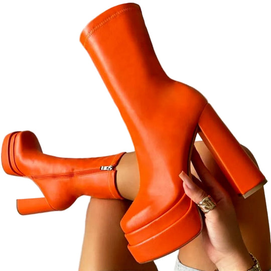 Damen Ankle Boots Plattform Kunstleder für jeden Anlass R&B
