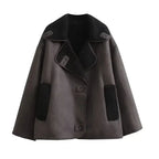 R&B | Winterjacke mit Breitem Kragen und Knopfverschluss für Damen