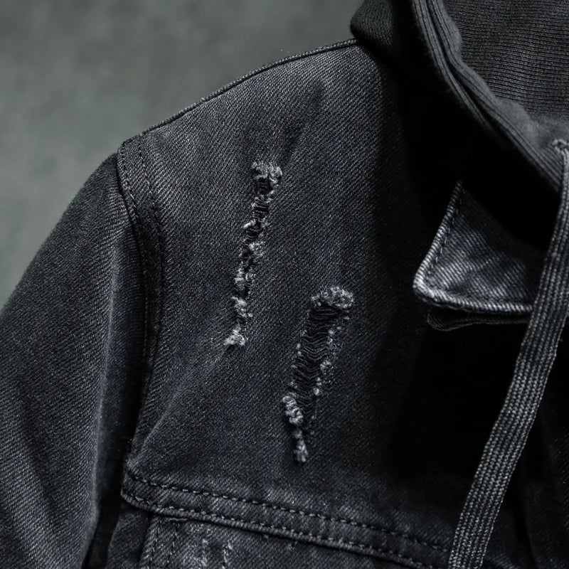R&B | Herren Jeansjacke mit modernem Kapuzenpulli