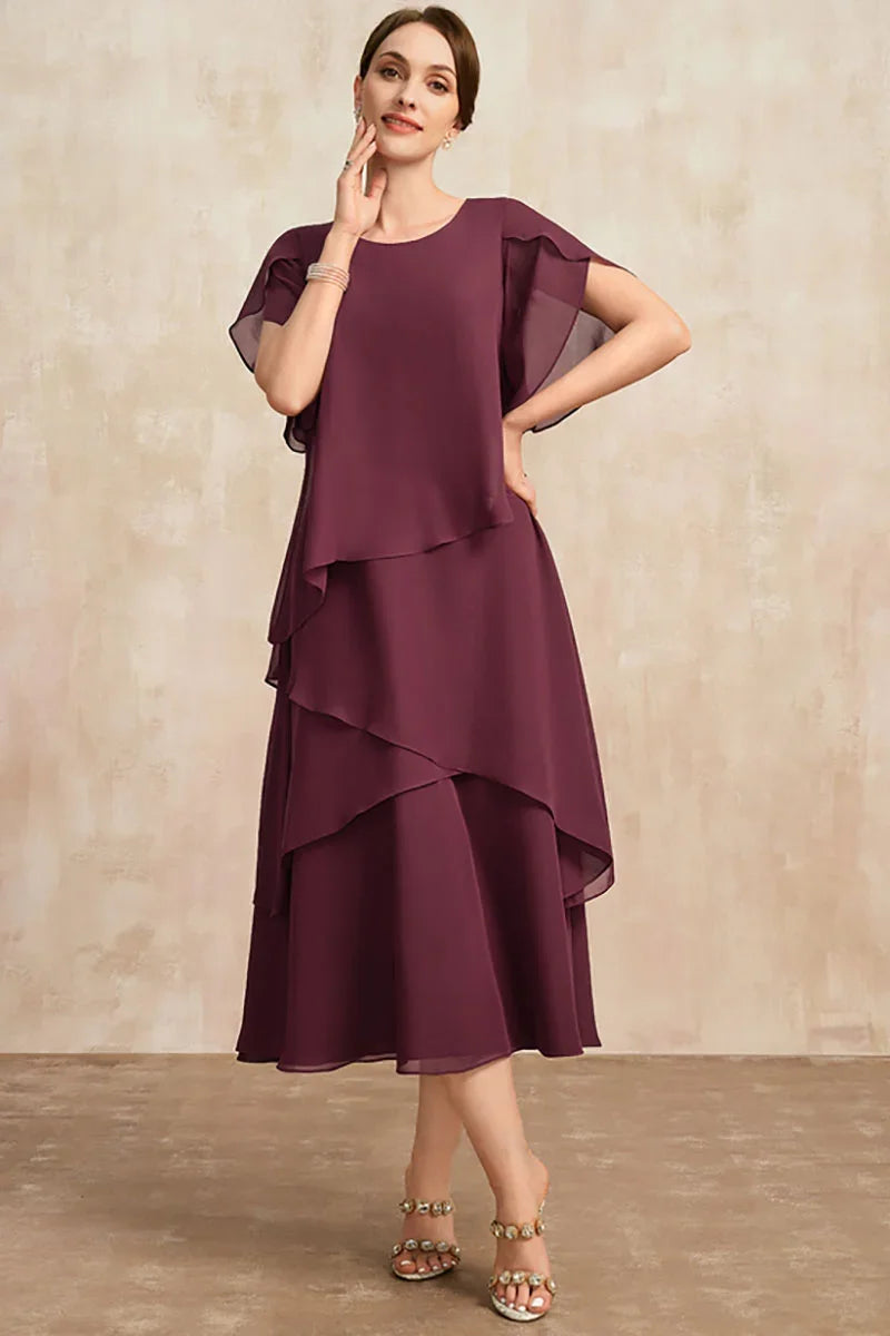 R&B | Plus Size Gestuftes Midi Kleid