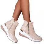 R&B | Keil-Boots Schnee Reißverschluss Warm Plüsch Winter Knöchelstiefel