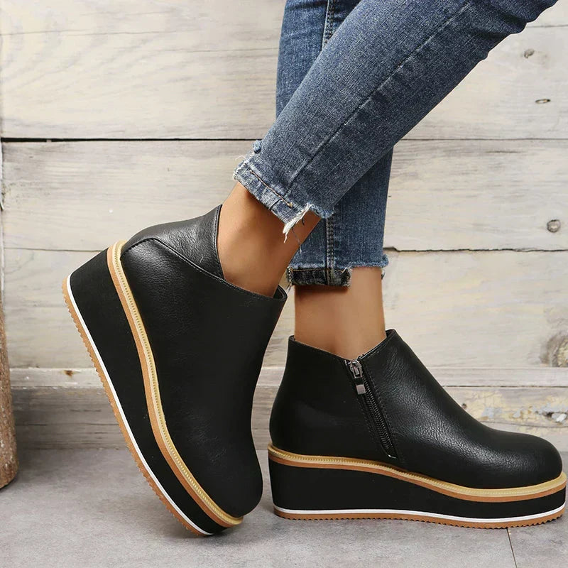 R&B | Stiefeletten mit Reißverschluss und Plateau