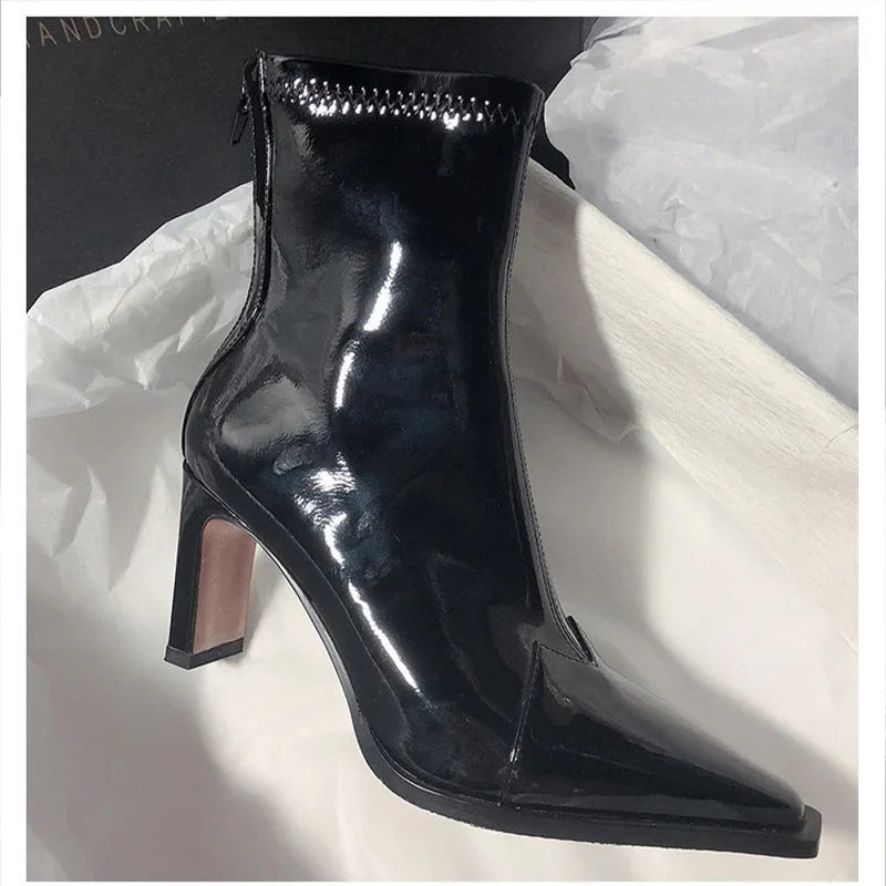 Damenstiefel Spitz Zehen Elegant Synthetikleder für formelle und lässige Anlässe R&B