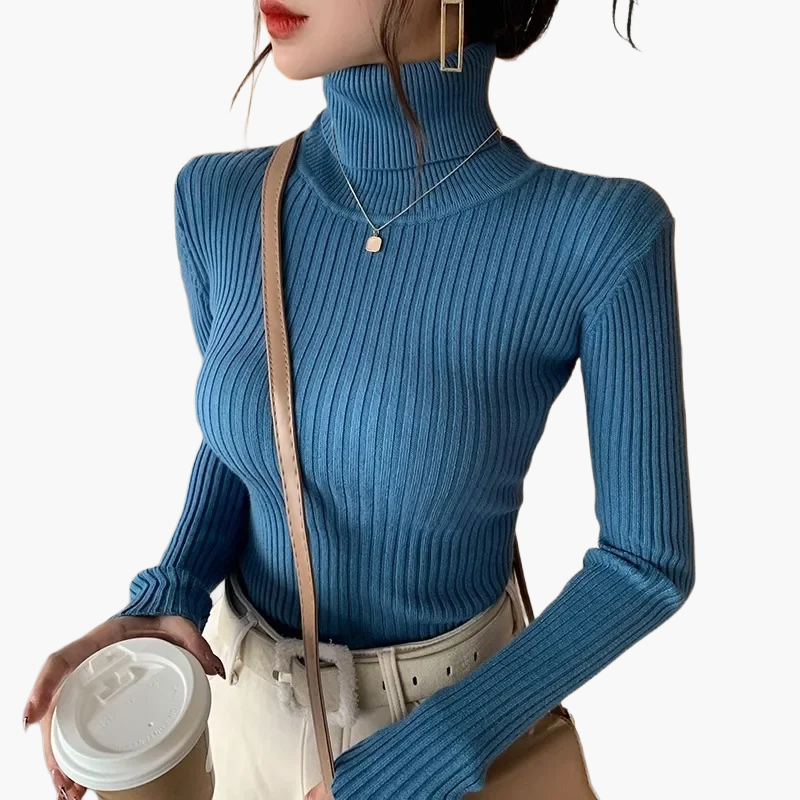 R&B | Rollkragenpullover Gerippt Basic Langarm - Vielseitiger Herbst & Winter Look