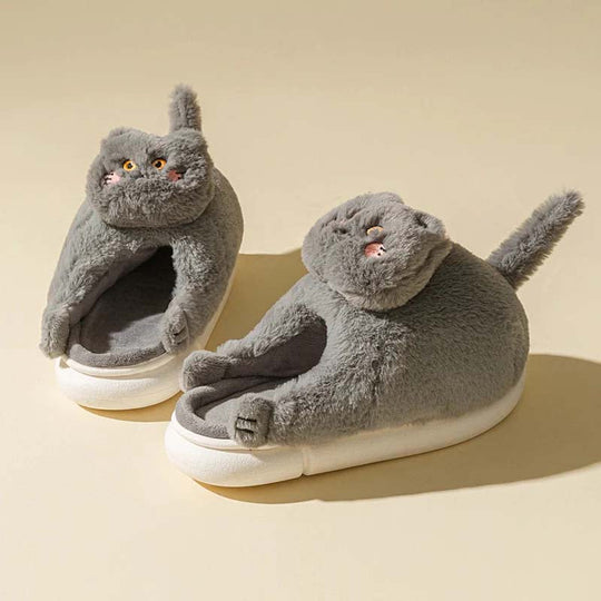 Cartoon Cat Plüsch Hausschuhe R&B