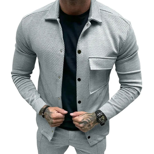R&B | Klassische Leichtgewicht Shirtjacke Polyester Moderner Komfort