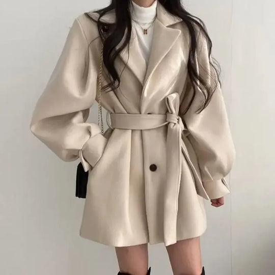 R&B | Damen Trenchcoat mit Gürtel Langarm
