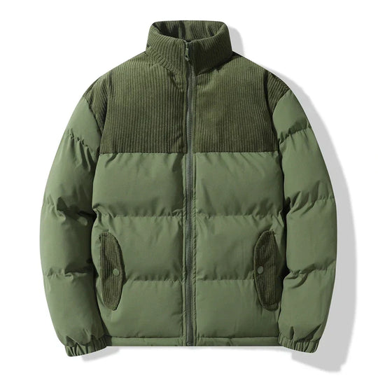 R&B | Gepolsterte Unisex-Jacke mit Corduroy-Details