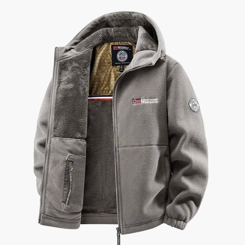 R&B | Outdoor-Fleecejacke mit Kapuze - Skandinavischer Stil für Winter & Freizeit