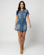 R&B | Ulrike Einreihiges Denim-Kleid