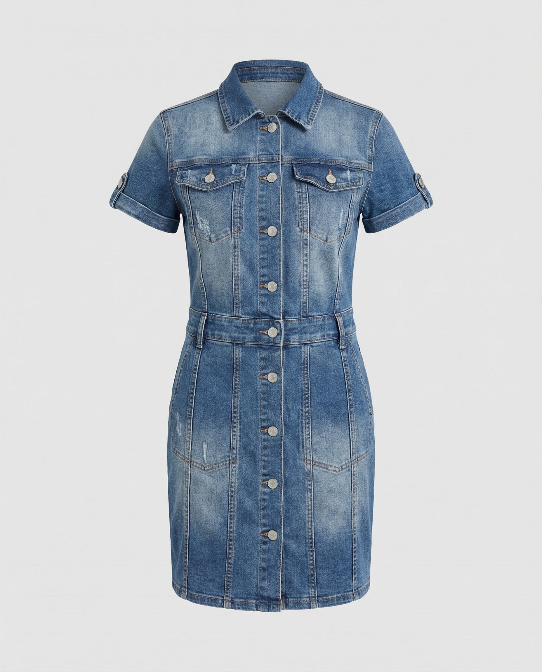 R&B | Ulrike Einreihiges Denim-Kleid