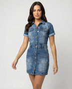 R&B | Ulrike Einreihiges Denim-Kleid