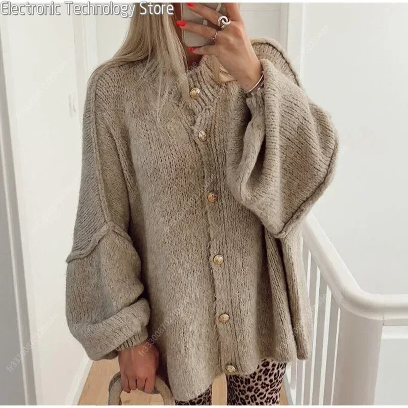 R&B | Eleganter Strick-cardigan mit Knöpfen Wolle/acryl Komfortabel und Stilvoll