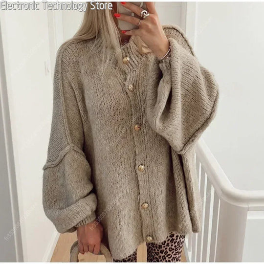 R&B | Eleganter Strick-cardigan mit Knöpfen Wolle/acryl Komfortabel und Stilvoll