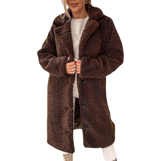 R&B | Teddy Mi-Lang mit Knopfverschluss für Damen Ideal für Den Winter