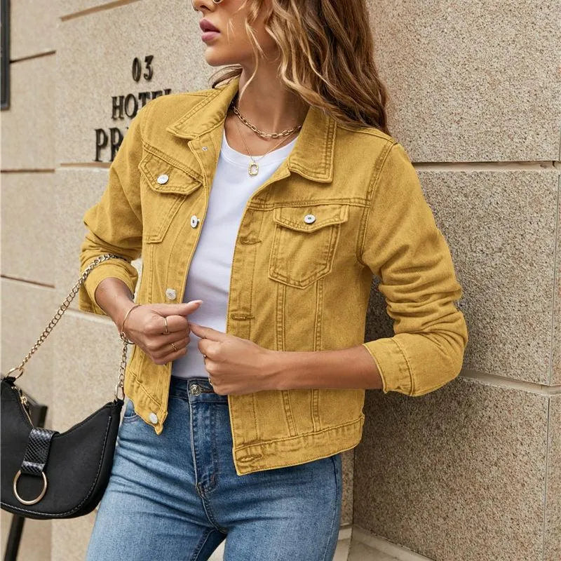 R&B | Damenjeansjacke Aus Strapazierfähigem Material mit Knöpfen und Schicken Taschen