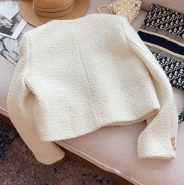 R&B | Damen Tweedjacke mit Rundhalsausschnitt