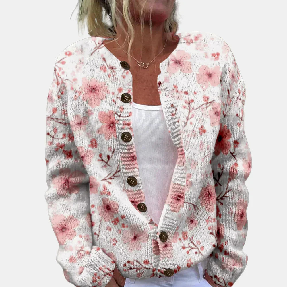 R&B | Rosa Blumenmuster Cardigan