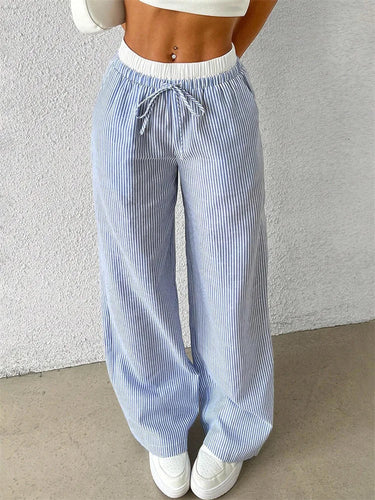 R&B | Gestreifte Hose mit Weitem Bein