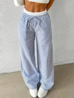 R&B | Gestreifte Hose mit Weitem Bein