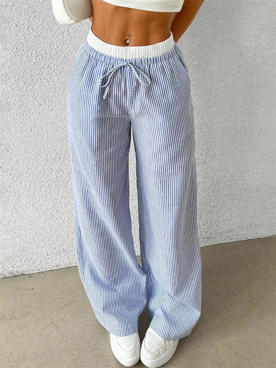 R&B | Bequeme Hose mit Weitem Bein und Streifendruck